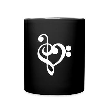 Musique Treble Clef Heart - Mug uni - noir - Devant