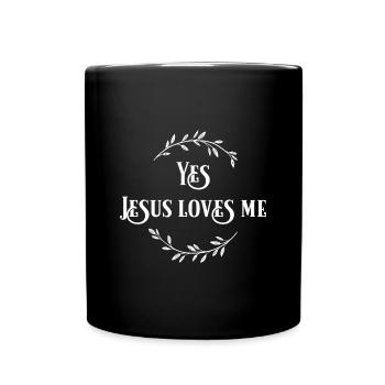 God Yes Jesus loves me - Tasse einfarbig - Schwarz - Vorne
