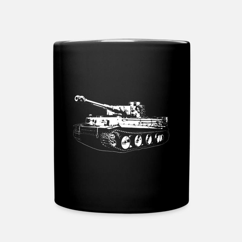 Tank Silhouette Contrast Design - Full Colour Mug - black