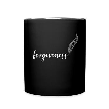 Forgiveness Vergebung Verzeihung Feder Kalligrafie - Tasse einfarbig - Schwarz - Vorne