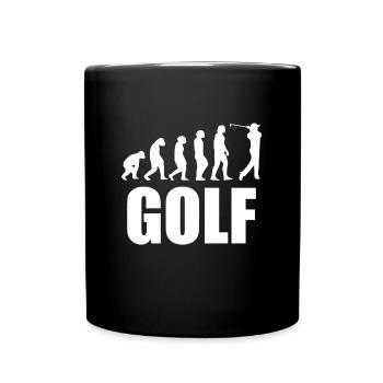 Golf Evolution Geschenk Golfer Rentner - Tasse einfarbig - Schwarz - Vorne