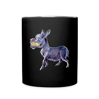 Esel Morgenstund - Tasse einfarbig - Schwarz - Vorne