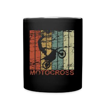 Motocross retro - dirtbike, motorcycle, biker - Full Colour Mug - black - Front