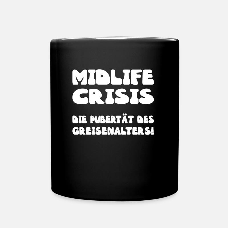 Midlife Crisis Men Puberty - Mug uni - noir