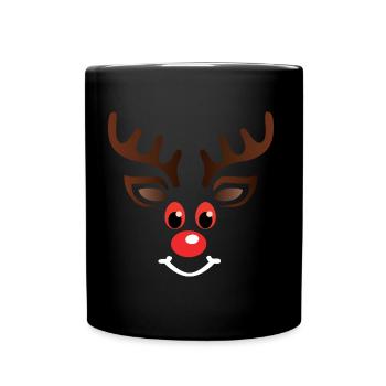 Stonee the red eyed Reindeer - Weihnachtspullover - Tasse einfarbig - Schwarz - Vorne