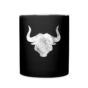 Stier - Tasse einfarbig - Schwarz - Vorne