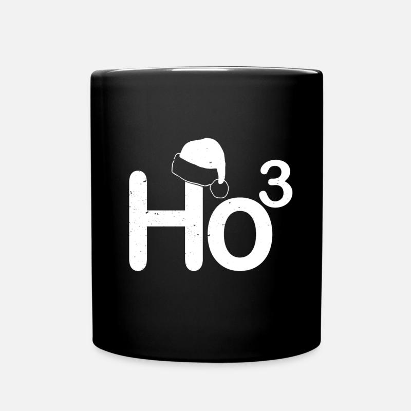 Ho3 Christmas Logo with Cap - Full Colour Mug - black
