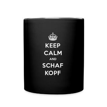 KEEP CALM AND SHEEP HEAD - Full Colour Mug - black - Front