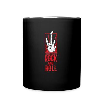 Rock and Roll - Tasse einfarbig - Schwarz - Vorne