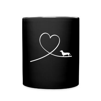 Dachshund I Dackelliebhaber Geschenk I Hund - Tasse einfarbig - Schwarz - Vorne
