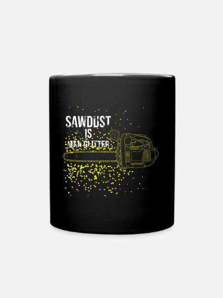 Sägespäne ist Männer Glitzer - Tasse einfarbig - Schwarz