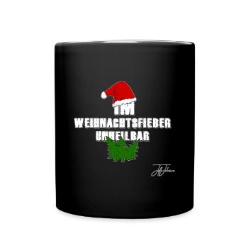 Weihnacht Weihnachten Weihnacht Weihnachten X-Mas - Tasse einfarbig - Schwarz - Vorne