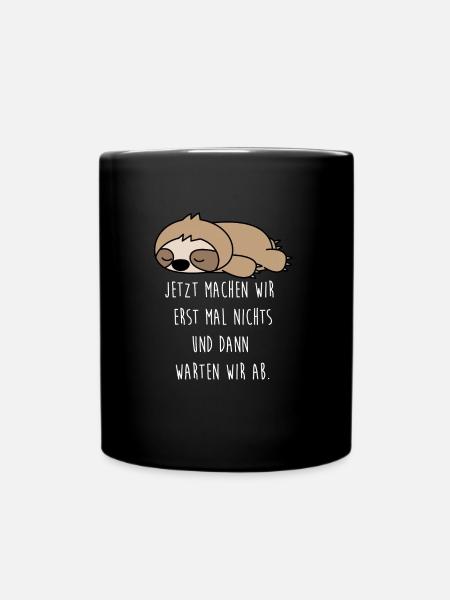 Beamte Beamter Faultier Faul Faulenzer Geschenk - Tasse einfarbig - Schwarz