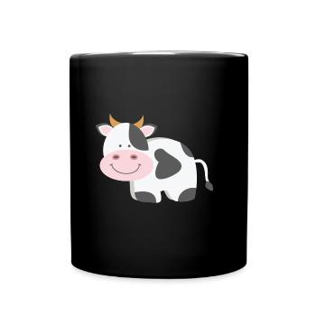 Kuh - Tasse einfarbig - Schwarz - Vorne