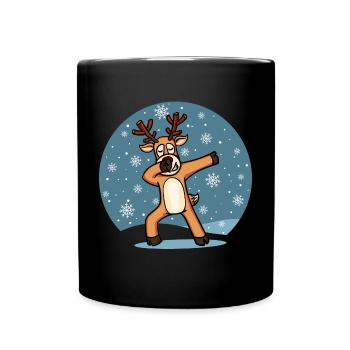 Sweet Dab Dabbing Reindeer Dancing Christmas Xmas - Full Colour Mug - black - Front