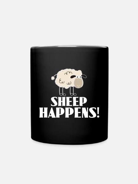 SHEEP HAPPENS - ist so, wie es ist - Tasse einfarbig - Schwarz