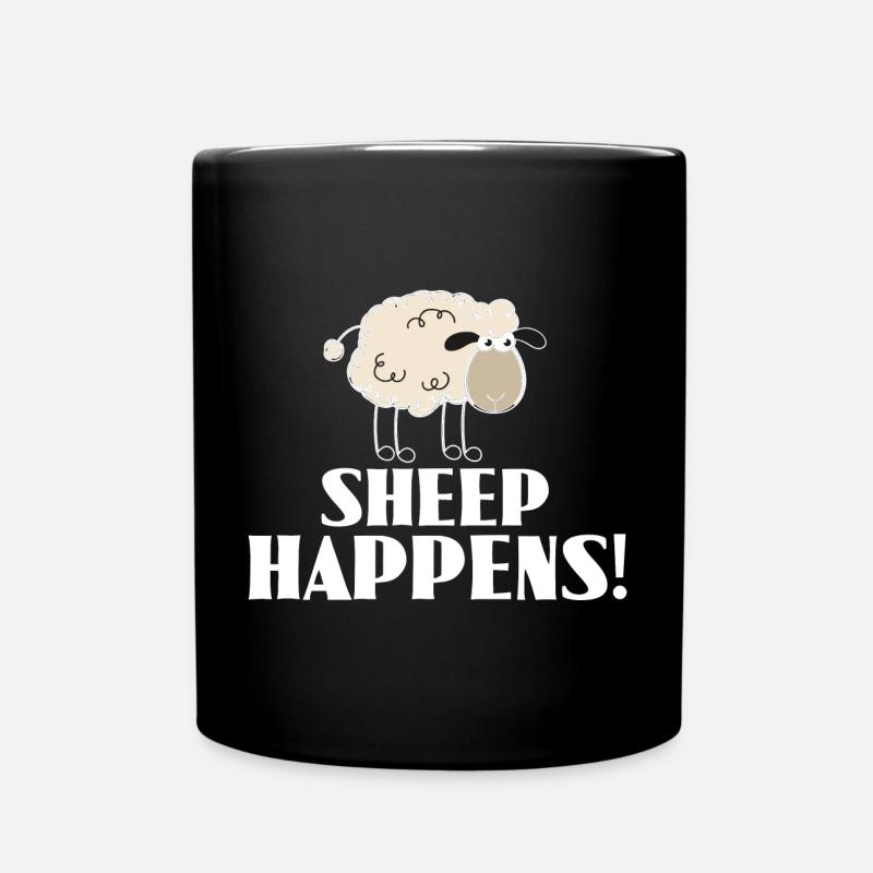 SHEEP HAPPENS - ist so, wie es ist - Tasse einfarbig - Schwarz