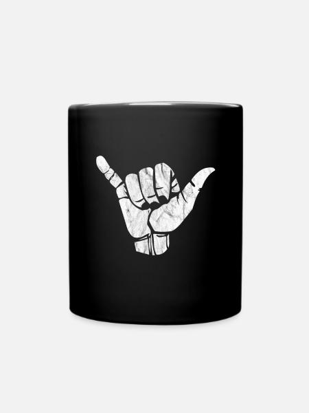 Shaka Handzeichen Hang - Tasse einfarbig - Schwarz
