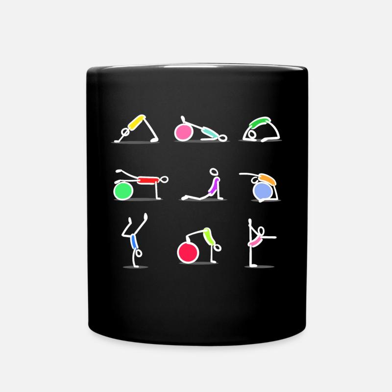 Pilates exercise workout fitness workout cardio - Full Colour Mug - black