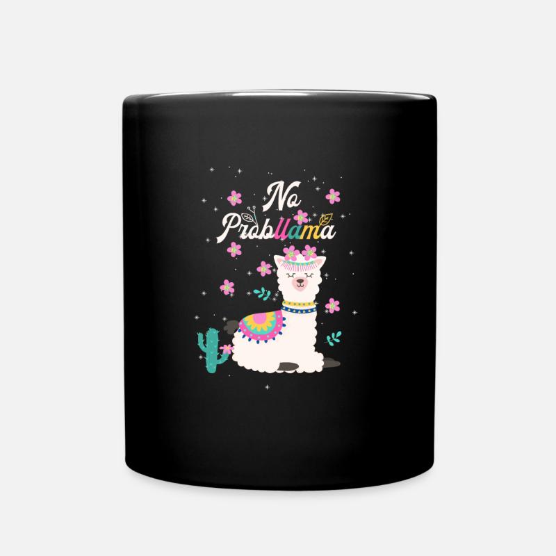 Cute llama design - Full Colour Mug - black