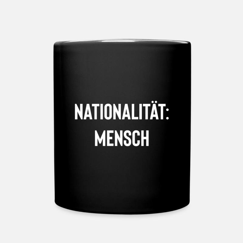 Nationalität Mensch - Tasse einfarbig - Schwarz