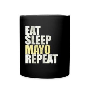 Eat Sleep Mayo Repeat Mayonnaise French Fries Gift - Full Colour Mug - black - Front