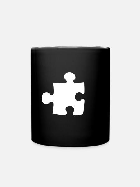 Puzzelteil Partner Paar Pärchen Liebespaar - Tasse einfarbig - Schwarz
