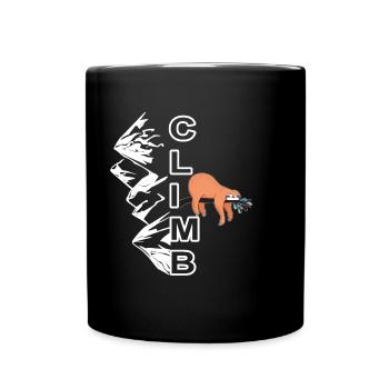 Climb sloth - climbing, bouldering, mountain - Full Colour Mug - black - Front