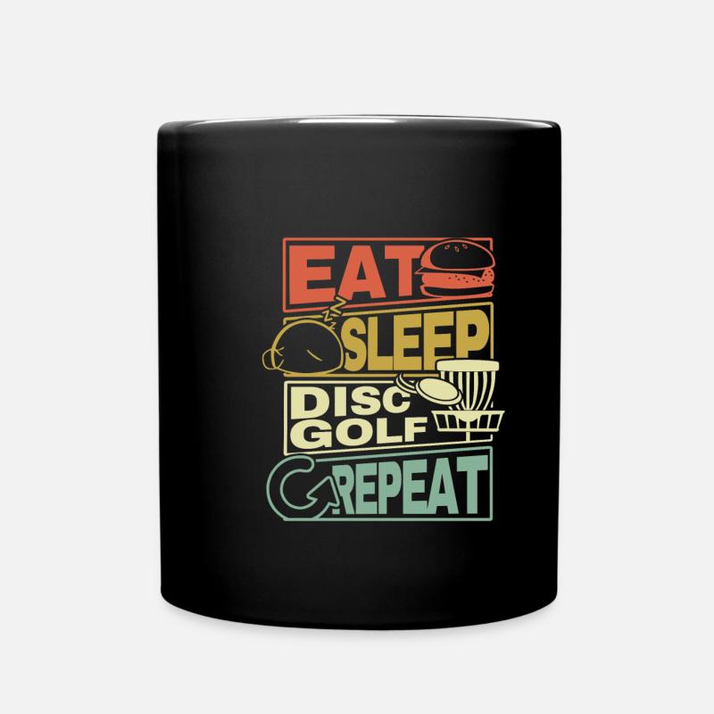Manger Sleep Disc Golf Répéter Frisbee Geschenk Cadeau - Mug uni - noir