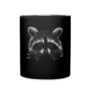 Racoon - Full Colour Mug - black - Front