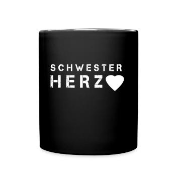sister heart sisters sis sister - Full Colour Mug - black - Front