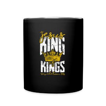 Jésus roi des rois verset biblique - Mug uni - noir - Devant