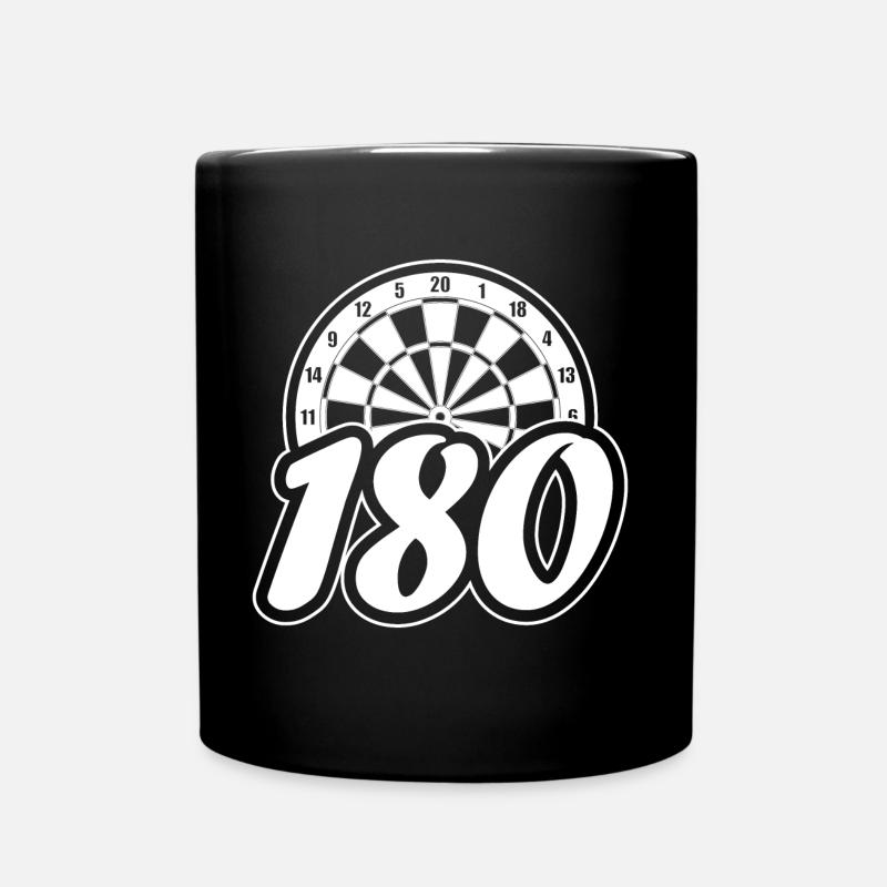 180 Darts Dartscheibe - Tasse einfarbig - Schwarz