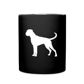 Boxer Hund Deutscher Boxer Silhouette Haustier - Tasse einfarbig - Schwarz - Vorne