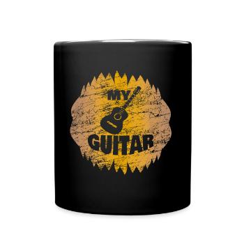 Guitar Music Music Playing Musical Instrument - Full Colour Mug - black - Front