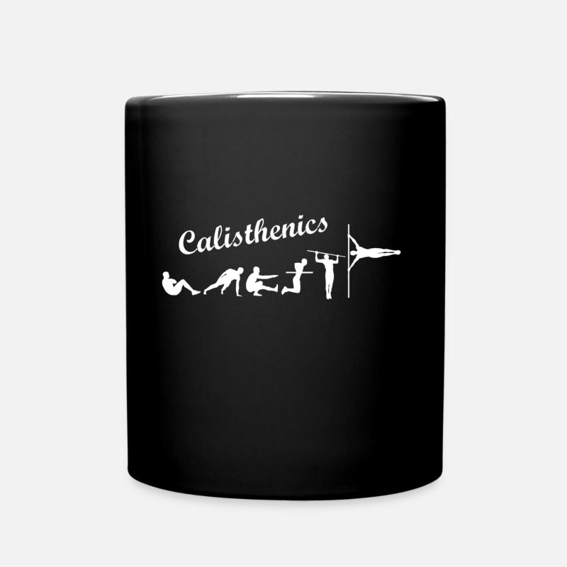 Calisthenics Shirt Evolution lettrage - Mug uni - noir