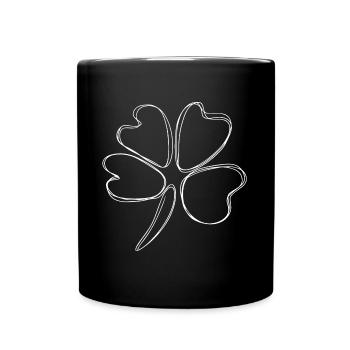 Trèfle à quatre feuilles - Mug uni - noir - Devant