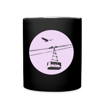 Gondola / cable car with eagle purple - Full Colour Mug - black - Front