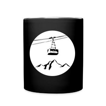Montagne avec gondole noir - Mug uni - noir - Devant