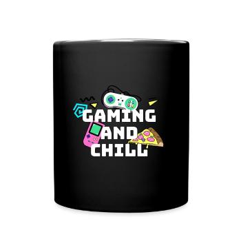 gaming and chill - Full Colour Mug - black - Front