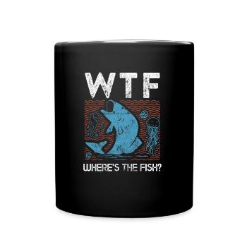 wo ist der fisch - Tasse einfarbig - Schwarz - Vorne