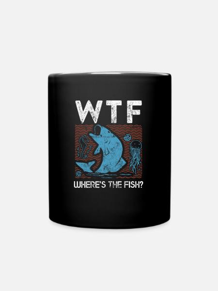 wo ist der fisch - Tasse einfarbig - Schwarz