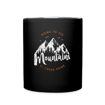 Die Berge zuhause - Tasse einfarbig - Schwarz - Vorne