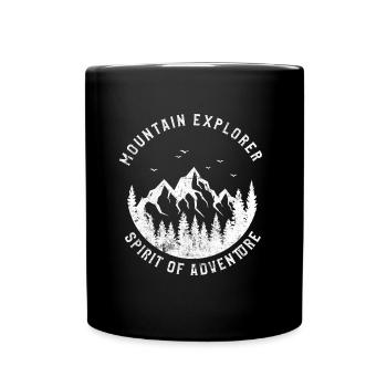 mountain berge spruch - Tasse einfarbig - Schwarz - Vorne