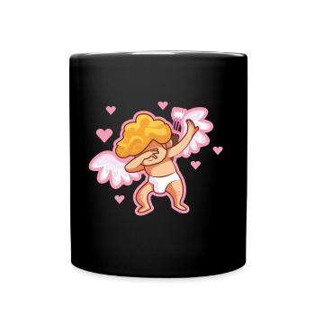Amor dabbing valentine's day - Full Colour Mug - black - Front
