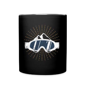 Winter sports ski snowboard goggles - Full Colour Mug - black - Front