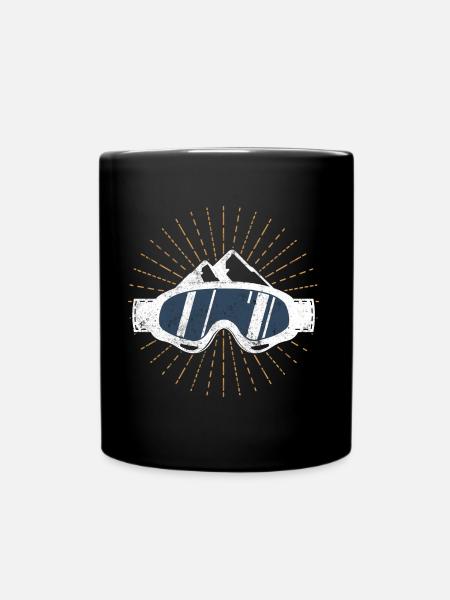 Lunettes de snowboard de ski de sports d’hiver - Mug uni - noir