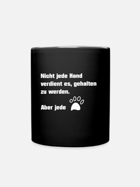Hunde Sprüche Geschenk Pfoten - Tasse einfarbig - Schwarz