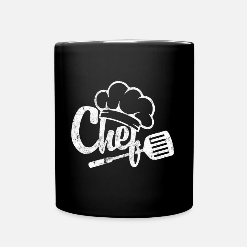 chef koch kochmütze - Tasse einfarbig - Schwarz