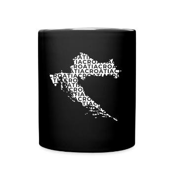 De la Croatie avec amour - Carte croate blanche - Mug uni - noir - Devant